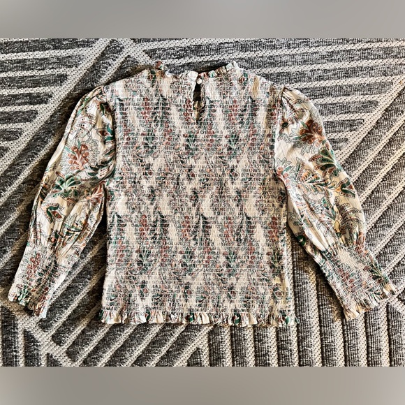 VERONICA BEARD Kali Floral Smocked Puff Sleeves Blouse Top Sz 6 Originally $398 - Picture 12 of 14